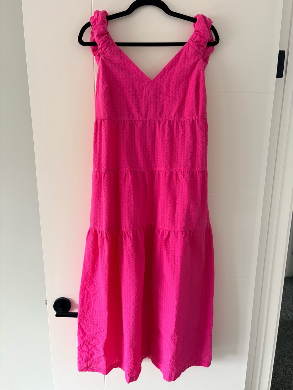 Old Navy Hot Pink Tiered Maxi Dress with Ruffled Straps